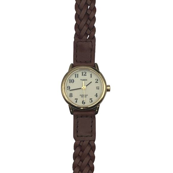 Timex Indiglo Ladies Watch 25mm - New Braided Leather Band -New Battery - WR 30m - Picture 2 of 9